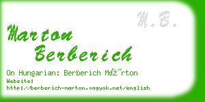 marton berberich business card